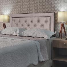 Imagem de Cabeceira Queen 160 Cama Box Classic Diamond Bege Suede Painel rbl