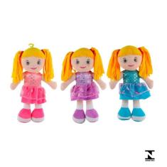 Imagem de Boneca de Pano Lola C/ Vestido Rosa/Azul/Lilas - Bbr Toys