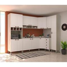 Imagem de Armário De Cozinha 8 Peças Com Tampo Crema Com Branco