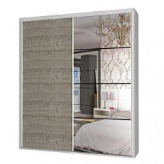 Imagem de Guarda Roupa Casal com Espelho 2 Portas Foscarini Branco Tx/demolição