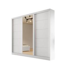 Imagem de Guarda-roupa solteiro espelho 4 gavetas 2,21m - Capri-Branco - Bianchi Móveis