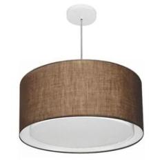 Imagem de Lustre Cilíndrico Duplo Md-4288 Tecido 50x30cm Café Bivolt
