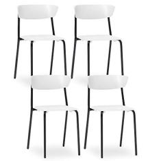 Imagem de Kit 04 Cadeiras Fixa Base  Empilhável Bit  - Lyam Decor