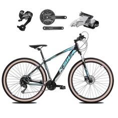 Imagem de Bicicleta Aro 29 Ksw Xlt 27v Câmbios Shimano Altus Freios Hidráulicos Garfo Com Trava Pneu Bege - Preto/Azul
