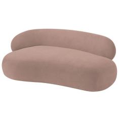 Imagem de Divã Recamier Luxo Decorativo Canadá 180cm Lado Direito Linho - Amarena Móveis Cor Rosê