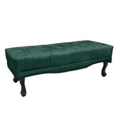 Imagem de Recamier Decorativo 90cm Loewe Veludo Pés De Madeira Verde Floresta G6