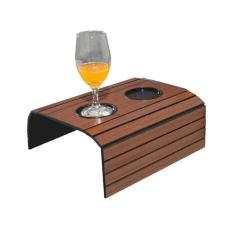 Imagem de Bandeja Ajustável Braço de Sofá Porta Copos Duplo Controle Remoto