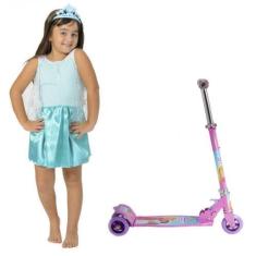 Imagem de Kit de Patinete Infantil e Fantasia de Princesinha Azul - DM Toys