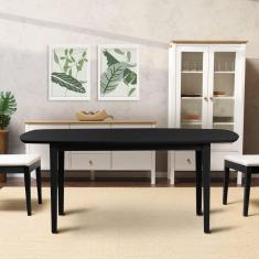 Imagem de Mesa Oval 4 Lugares 1,4m Tampo MDF Tiê CabeCasa MadeiraMadeira Preto