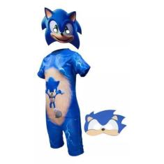 Imagem de Fantasia Infantil Roupa Sonic 2 Máscaras ( dos 2 aos 9 anos ) - SGB Mo