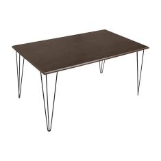 Imagem de Mesa Elen Tampo Retangular 140 X 80 Cm De Madeira Amêndoa New Green - Marrom