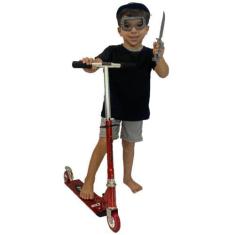 Imagem de Patinete Alumínio Infantil 2 Rodas + Fantasia Kit Policial - DM Toys