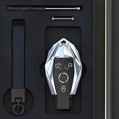 Imagem de TPHJRM Porta-chaves do carro Capa de liga de zinco inteligente, adequado para Mercedes Benz Classe ABCS AMG GLA CLA GLC W204 W205 W176 221, Porta-chaves do carro ABS Smart porta-chaves do carro