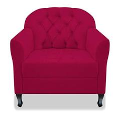 Imagem de Poltrona Cadeira Sofá Julia com Botonê para Sala de Estar Recepção Escritório Quarto Suede Pink - AM Decor