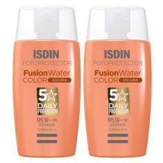 Imagem de Isdin Fusion Water 5 Stars Color Kit com 2 Unidades – Protetor Solar Facial com Cor FPS50 – 50ml – E-Unissex