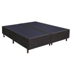 Imagem de Base Para Cama Box Casal King Size Bipartido 193cm Suede Liso Tower nw Marrom - Gazin