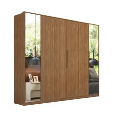 Imagem de Guarda Roupa Roupeiro de Casal Istambul 6 Portas com Espelho Amêndola