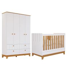 Imagem de Jogo de Quarto Infantil Biscoito Guarda Roupa e Berço - Permóbili Baby