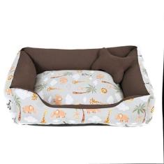 Imagem de Cama Para Cachorro Ou Gato Tamanho Grande 70X55cm + Ossinho Safari Cin