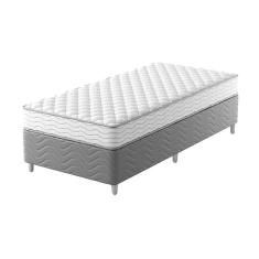 Imagem de cama box com colchão solteirão howie espuma d45 (17x96x203) branco e cinza