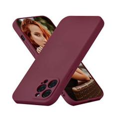 Imagem de UEEBAI Capa para iPhone 12 Pro Max de 6,7 polegadas, capa fina de silicone líquido para iPhone 12 à prova de choque, proteção de corpo inteiro, capa de telefone com forro de microfibra antiarranhões,