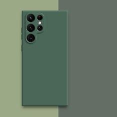 Imagem de Capa quadrada de silicone líquido para Samsung Galaxy S23 Ultra S22 Plus S21 FE S20 Note 20 10 Capa protetora de tecido macio para telefone Back Cove, verde escuro, para Samsung S22