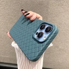 Imagem de Estojo fino e macio com padrão de tecido respirável para iPhone 14 13 12 mini 11 Pro Max X XR XS Max 7 8 Plus SE 2 3 Grid Capa traseira sólida, cinza, para iPhone 12 Pro