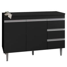 Imagem de Balcao Para Pia 116 Cm 2 Portas Andreia Preto Reajl Preto