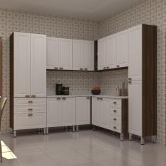 Imagem de Armário de Cozinha Completa 8 Peças com Tampo Safira Luciane Móveis