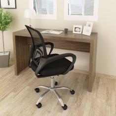 Imagem de Escrivaninha 127cm ME4135 com Cadeira Diretor Tela Mesh Tok 3310 Nogal