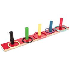 Imagem de Carlu Brinquedos - Liso Jogo de Argolas, 4+ Anos, 5 Pinos de Madeira e 5 Argolas de Plástico , Multicolorido, 109410