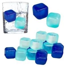Imagem de Gelo ecológico kit com 12 cubos artificial colorido e reutilizável
