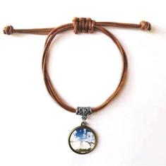 Imagem de DIYthinker Pulseira Cachoeira Florestal Ciência Cenário Natureza Pulseira Couro Corda Pulseira Pulseira Marrom Joia Presente