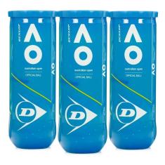 Imagem de Bola de Tênis Dunlop Australian Open - Pack com 3 tubos