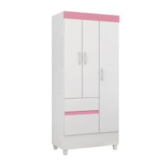 Imagem de Guarda Roupa Infantil/Juvenil Bella 3 Portas Branco/Rosa - Mercado dos