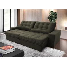 Imagem de Sofá Retrátil Reclinável Zurique 3,00M Suede Velut Tabaco Molas No Ass