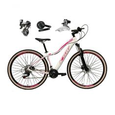 Imagem de Bicicleta Aro 29 Ksw Mwza Shimano Altus 24v Frio Hidráulico Garfo Trava Pneu Bege - Branco/rosa Tam.17