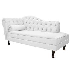 Imagem de Recamier Diana 160cm Lado Direito Corano Branco - Doce Sonho Móveis