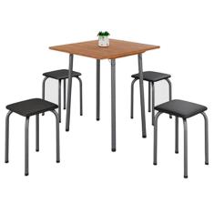 Imagem de Mesa Dobrável Luana com 4 Banquetas Imop Cor Cinamomo Martelado Prata