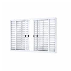 Imagem de Janela Veneziana de Correr Central 6 Folhas sem Grade Alumínio 100cmx1