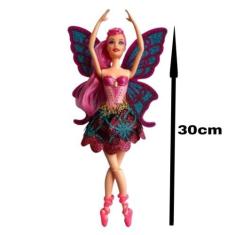 Imagem de Boneca fada bailarina tipo Barbie articulada com Glitter nas asas  e e