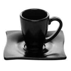 Imagem de Xícara com Pires Elegance Vemplast 80ml Linha Profissional Cook em Pol