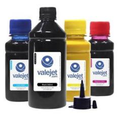 Imagem de Kit 4 Tintas para Epson L395 Black 500ml Coloridas 100ml Pigmentada Valejet