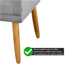 Imagem de Poltrona Namoradeira Estofada para Sala de Estar Visitas Suede  Claro