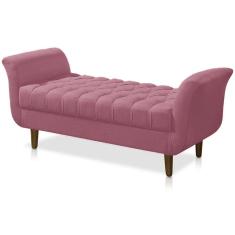 Imagem de Recamier Calçadeira 02 Lugares 150cm Capitonê Grecia Suede Rosa Barbie - LM DECOR