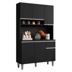 Imagem de Armário Para Cozinha Kit Márcia Preto Fosco - Ajl - Ajl Móveis
