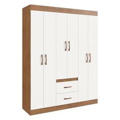 Imagem de Guarda-roupas 6 Portas 2 Gavetas Multimóveis Cr35115 Nogueira/off White