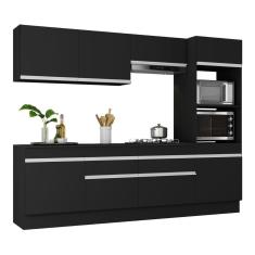 Imagem de Armário De Cozinha Completa 5 Peças Com Rodapé Mp2180 Made Multimóveis Preto/branco Preto/branco