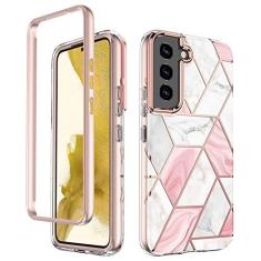 Imagem de Asuwish Capa de celular para Samsung Galaxy S22 5G capa de celular híbrida luxuosa linda mármore à prova de choque corpo inteiro resistente acessórios finos S 22 22S 4G G5 15.5 cm mulheres meninas