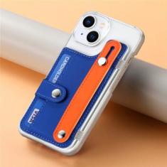 Imagem de Capa de telefone com pulseira de silicone transparente para iPhone 13 12 Mini 15 14 11 Pro XS Max XR X 7 8 Plus Capa de cartão de inserção, azul escuro, para iPhone 7(8)